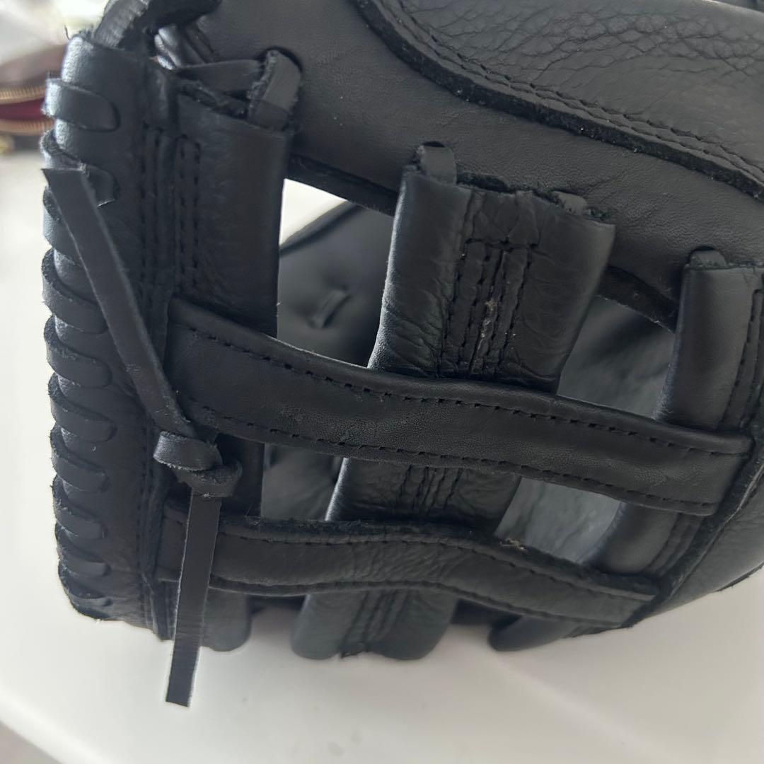 ZETT ブラック レザー 野球グローブ　軟式　ソフトボール　キャッチャーミット