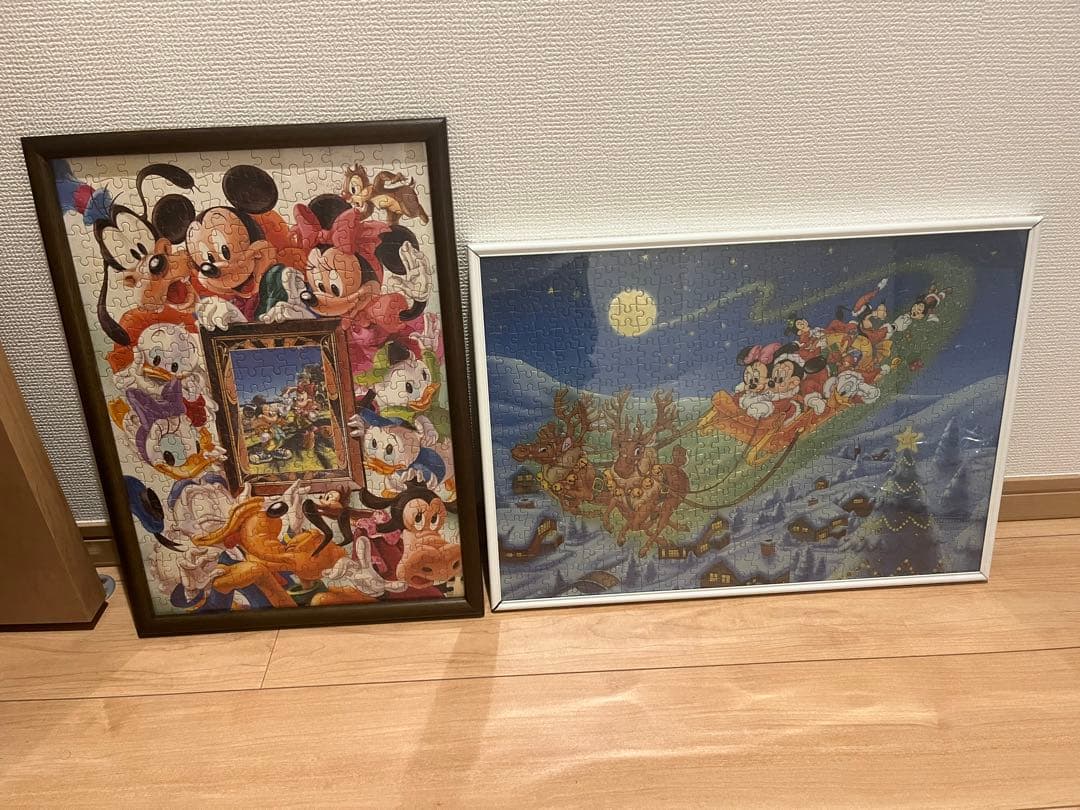 レトロ　テンヨー　額縁入り　ディズニー　ジグソーパズル　完成品　2セット