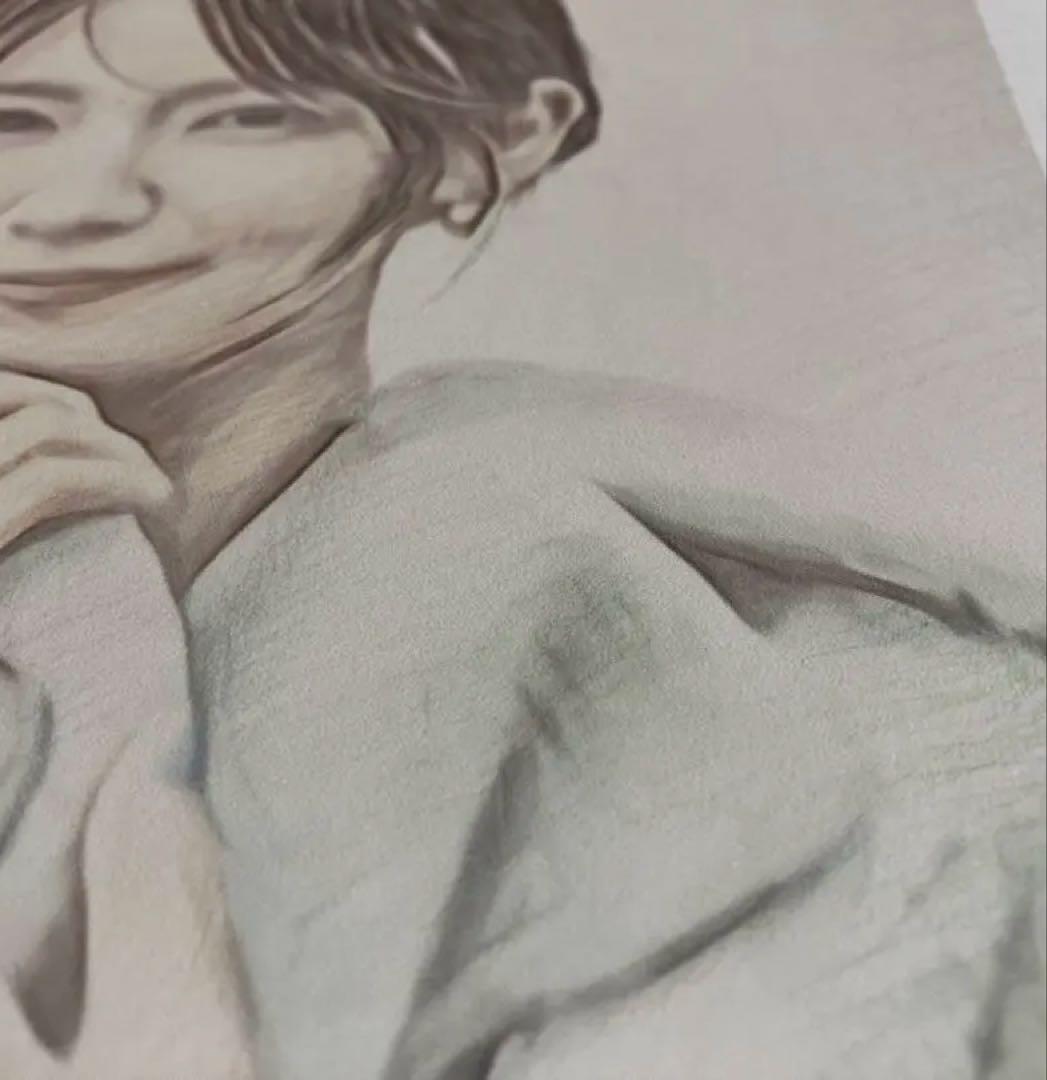 女優画21 額装品　額縁寸法32.7㎝×24.0㎝×1.5㎝　色鉛筆画　定款付