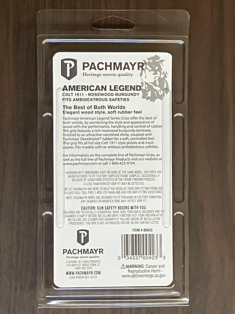 Pachmayr パックマイヤー コルト ガバメント 1911用 グリップ