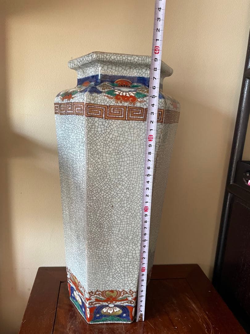 江戸伊万里花瓶 中国明代哥窯花瓶 古董品 唐物 古美術 八角花瓶