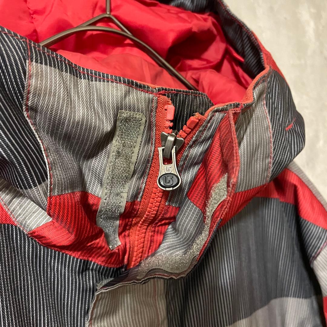 Burtonバートンスキーウェアスノーボードジャケットパーカー灰色グレー赤レッド
