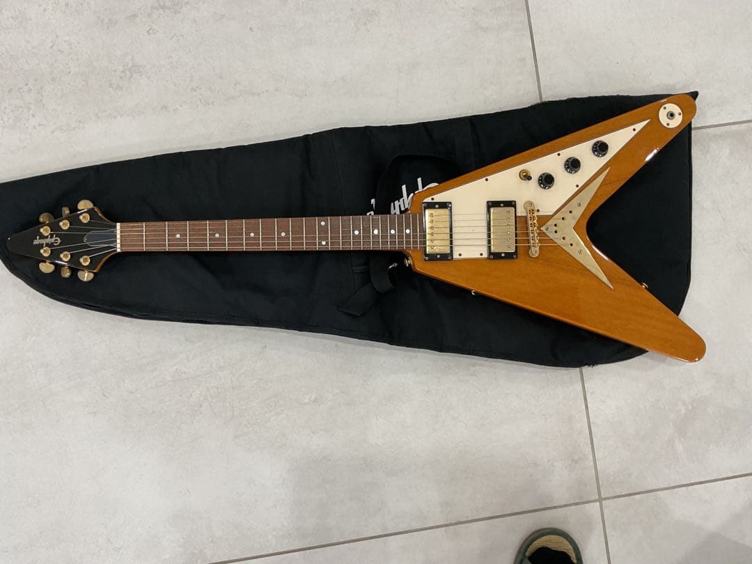 ギター 2005 epiphone Flying V 1958 korina