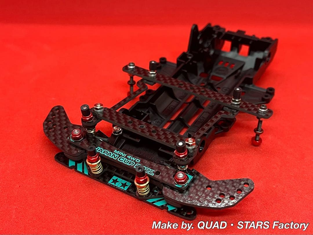 【ミニ四駆・VZ用】2軸ATピボットバンパー＋フロント提灯　2022／カーボン