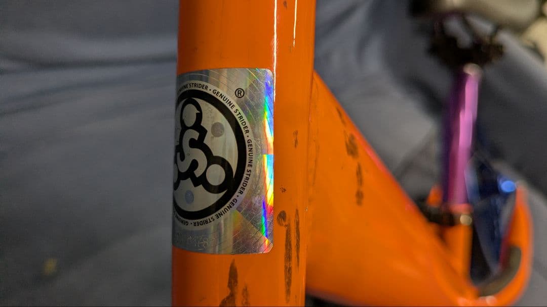 ストライダー　カスタムパーツ含　オレンジ　ダディラボホイール　極反り棒