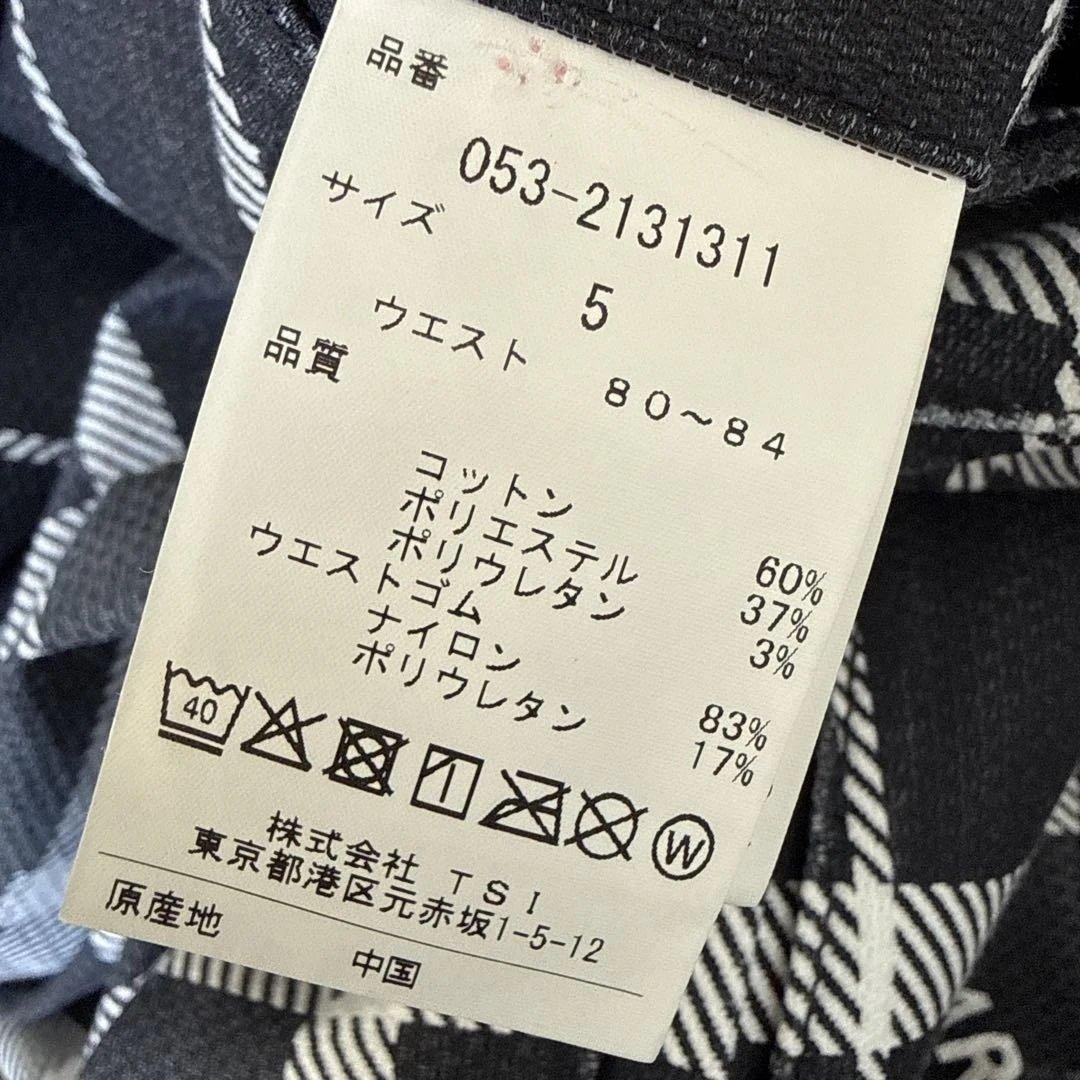 現行モデル　パーリーゲイツ　パンツ　総柄　L〜XL相当 チェック　グレー　白　5