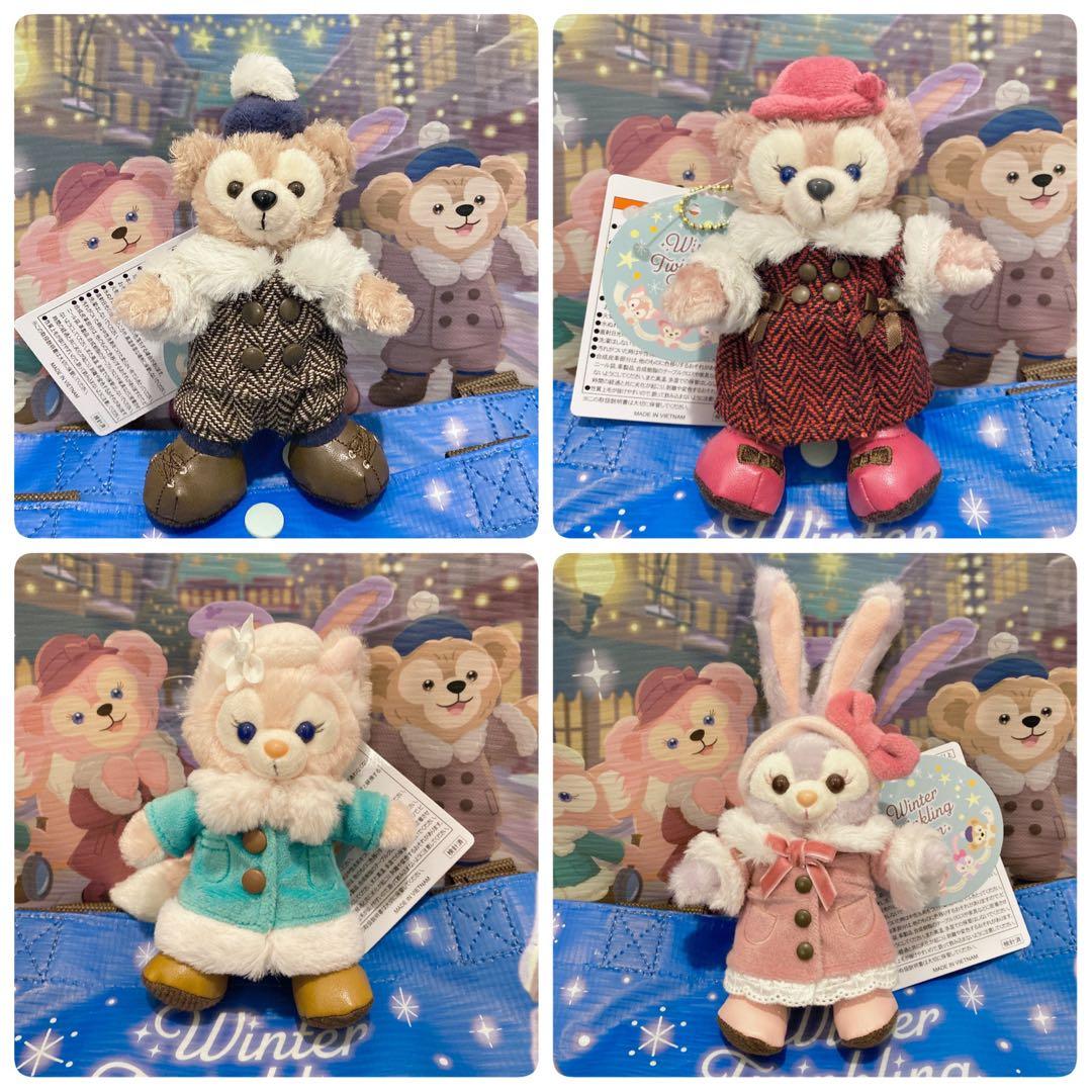 ディズニー ウィンター・トゥインクリング・タウン ぬいぐるみバッジ 4点セット