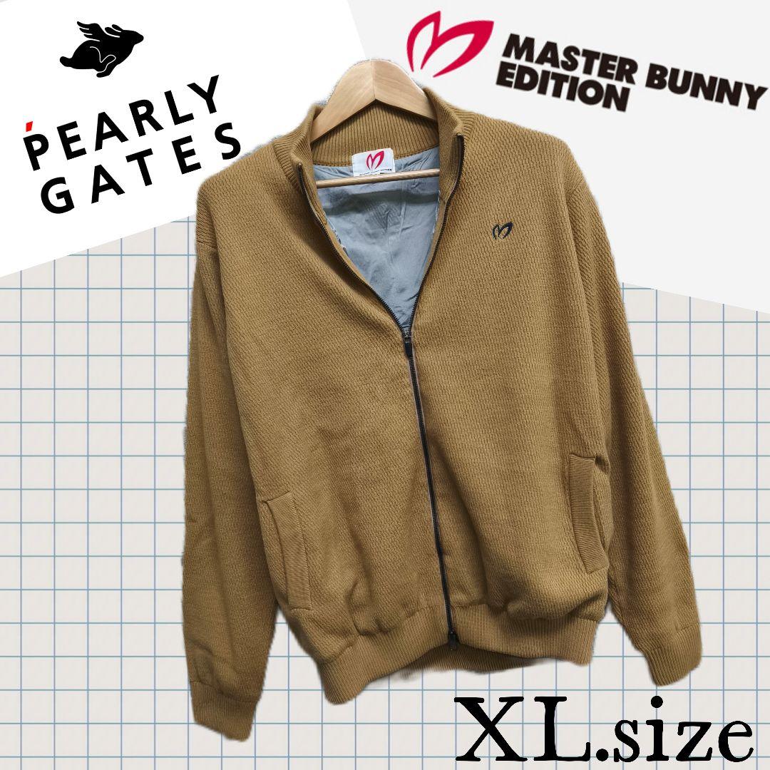 【MASTER BUNNY】ゴルフニットジップジャケットブラウンXL寸p38