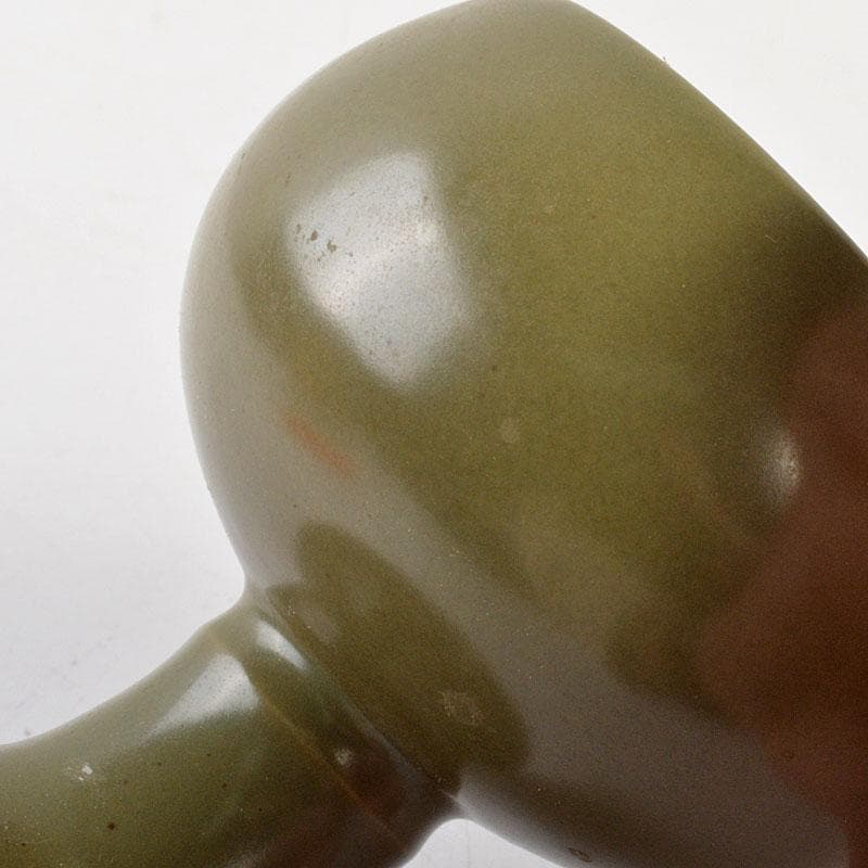 中国　大明嘉靖年製　茶葉末釉　高足杯　合わせ箱　C　6800