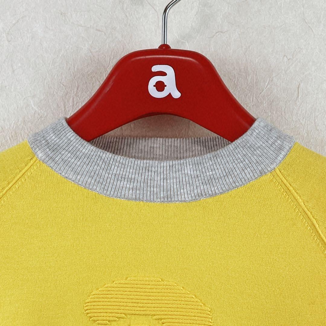 24FW【新品未使用 アルチビオ】少々難有り前後配色立体ロゴクルーセーター38号