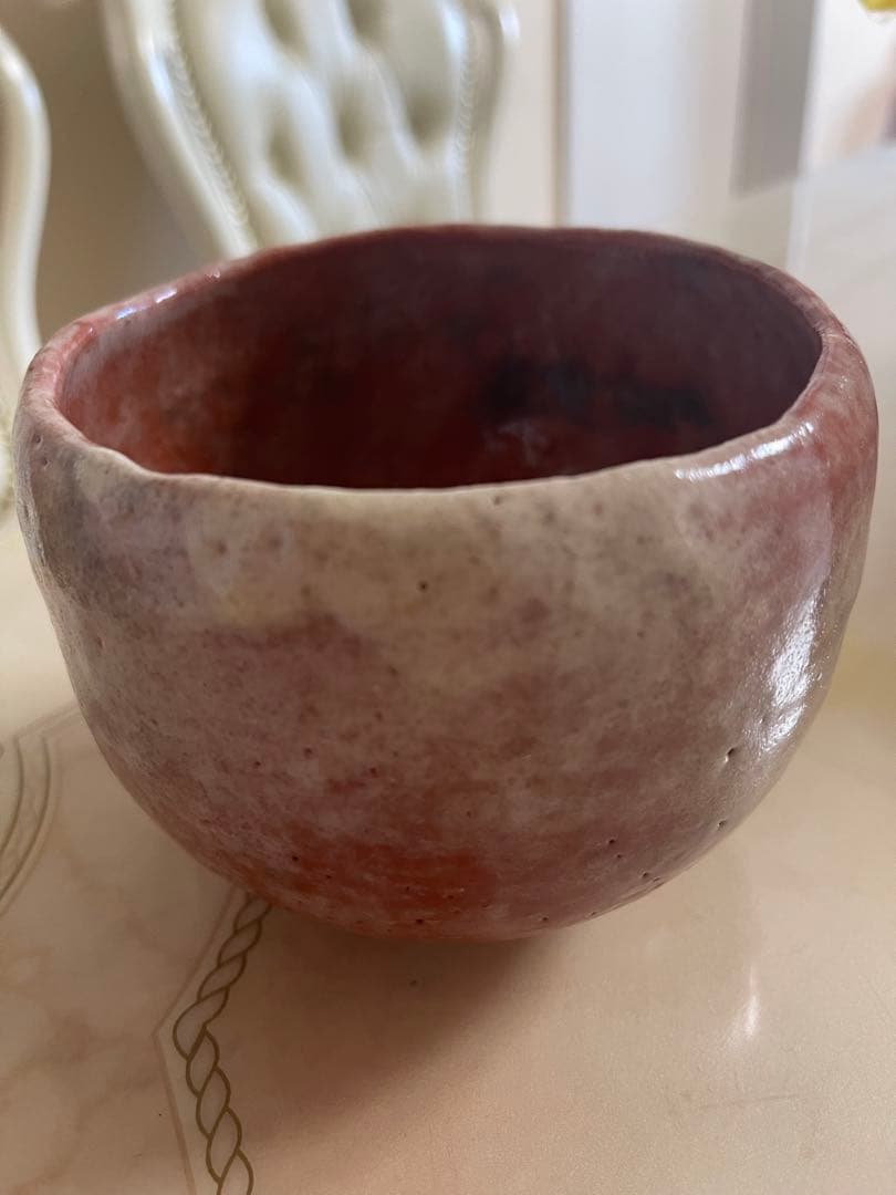 鶴巻宗富　赤楽茶碗