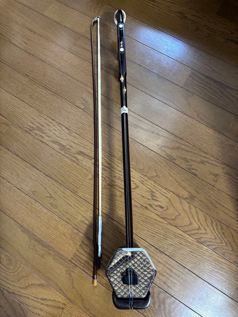 【美品】二胡　ニ泉琴　古月琴坊　万其興製　紅木