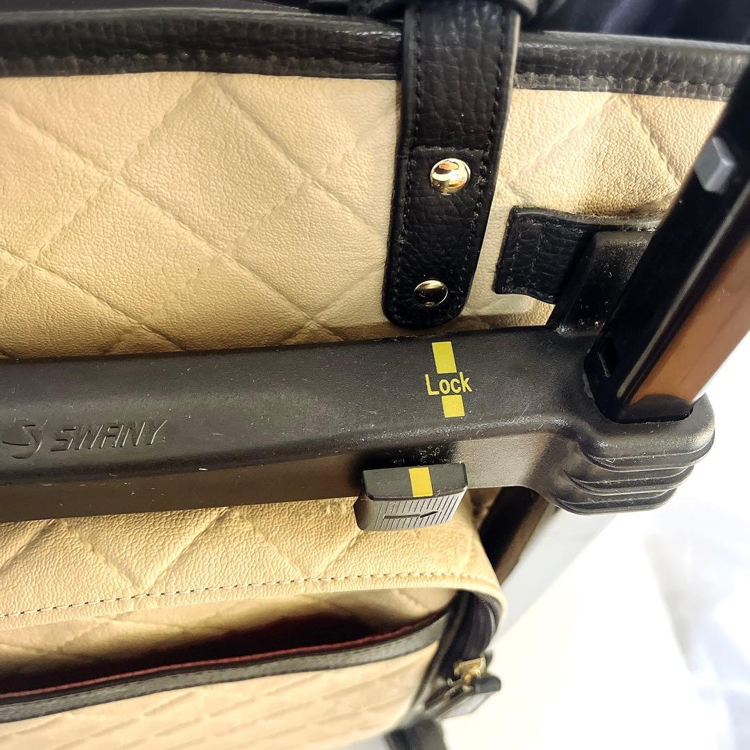 美品　SWANY　スワニー　キャリーバッグ　キルティング　ダイヤキルト　レザー調