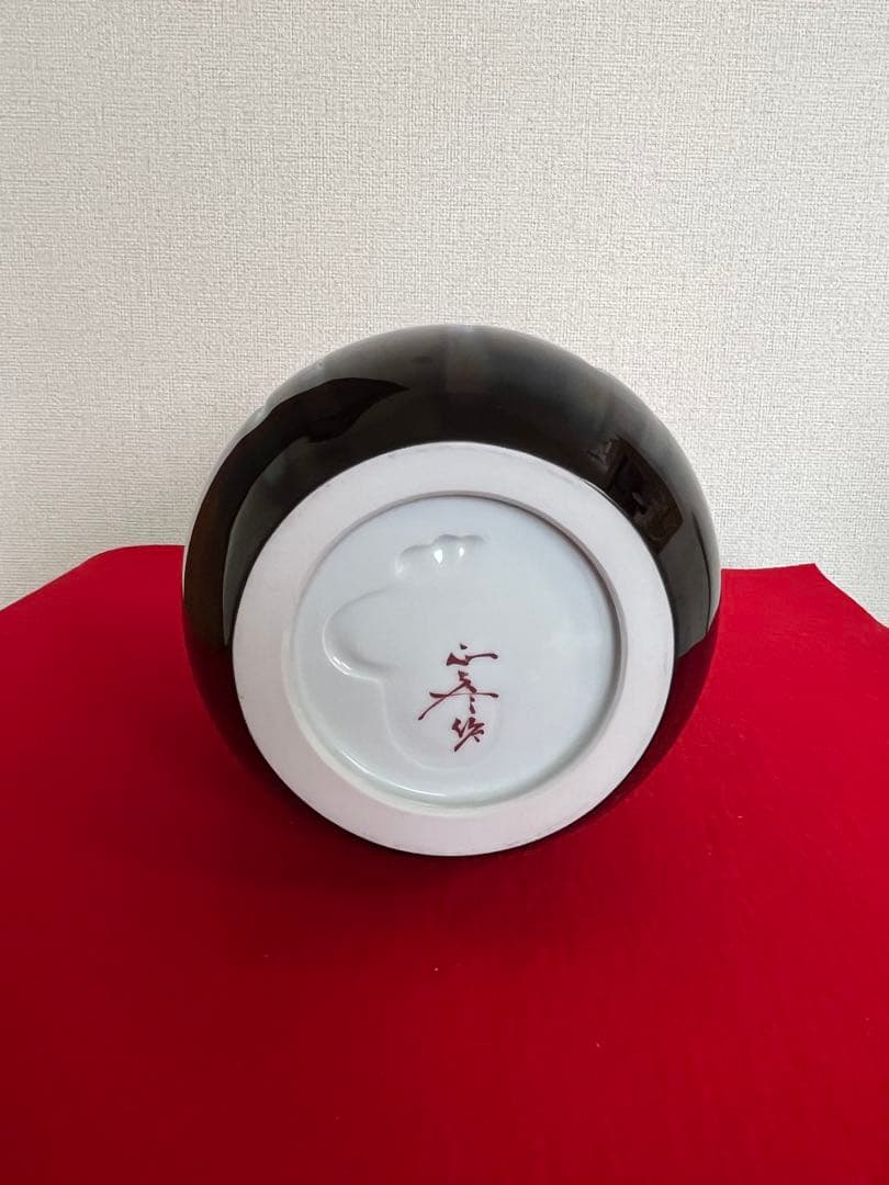 【極上品】人間国宝 徳田八十吉（正彦銘）彩釉 線文 花瓶 約26.5㎝ T248