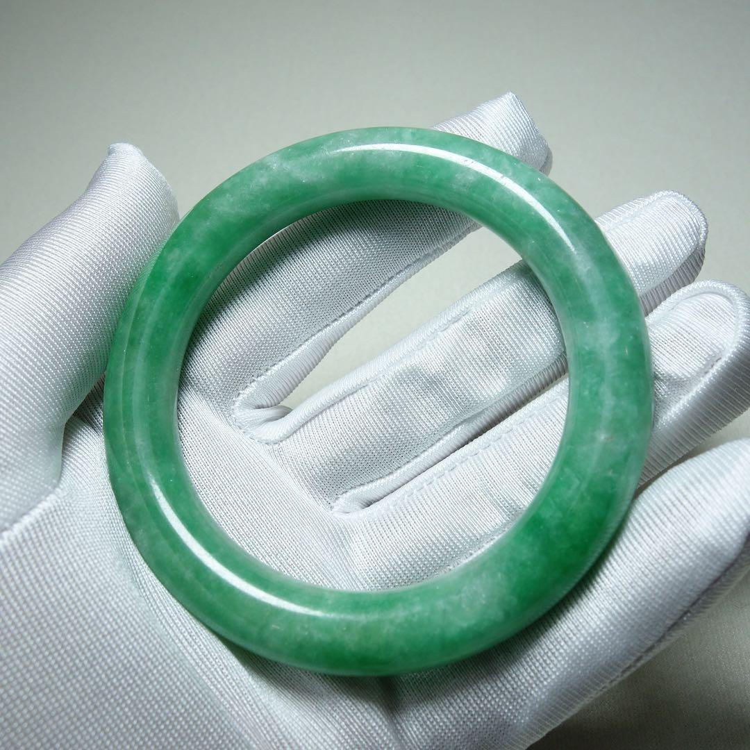 C1A015　翡翠　満緑　バングル　天然石　時代物風