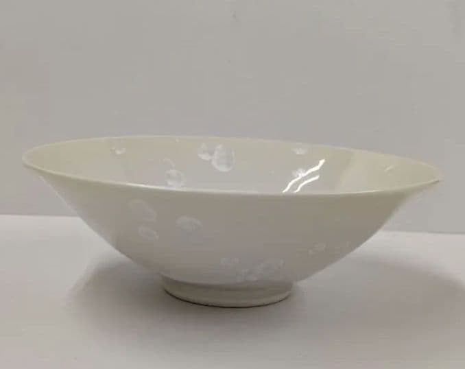 茶道具　雪華紋茶碗　森本宋永作　綺麗な平茶碗です