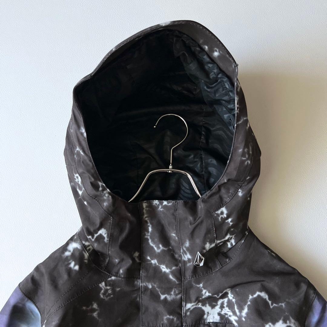 3282 ボルコム　ジャケット ゴアテックス 総柄　黒　青　XS