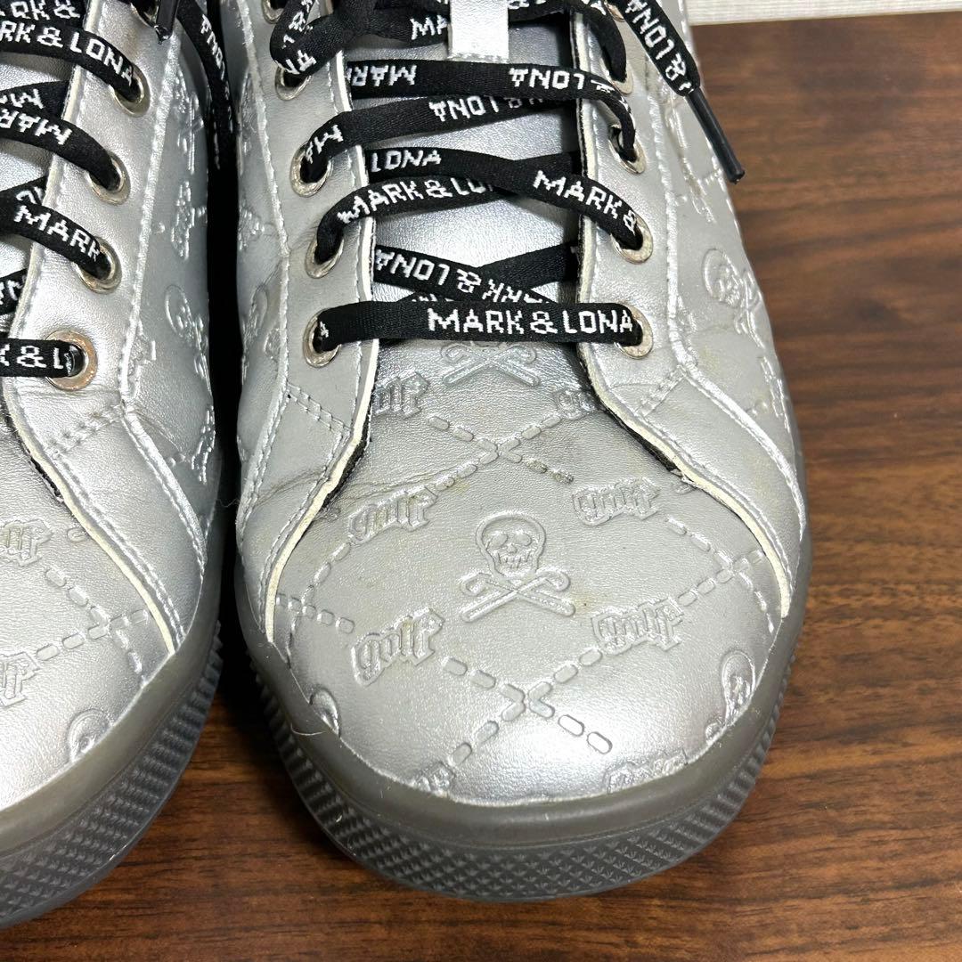 美品 ゴルフシューズ マークアンドロナ MARK&RONA シルバー スカル