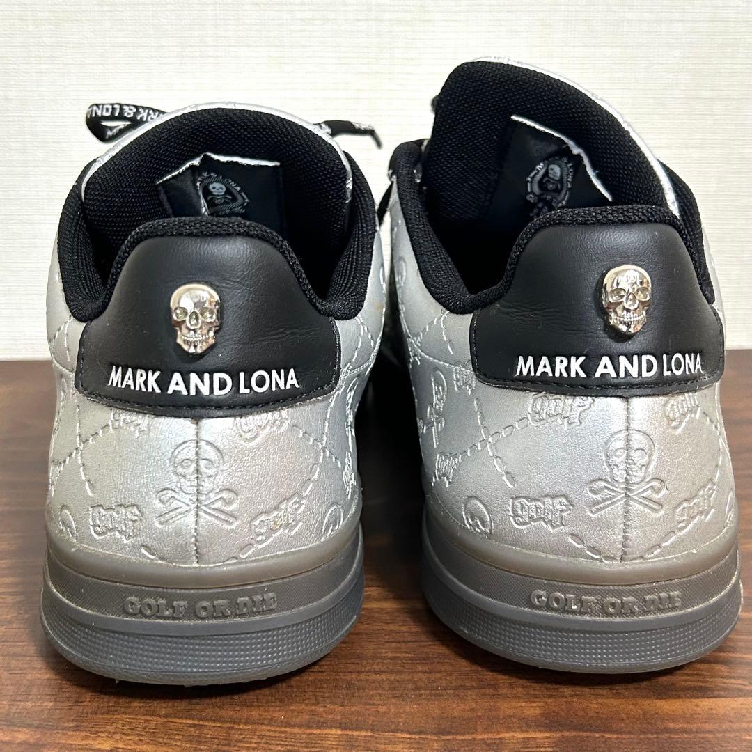 美品 ゴルフシューズ マークアンドロナ MARK&RONA シルバー スカル