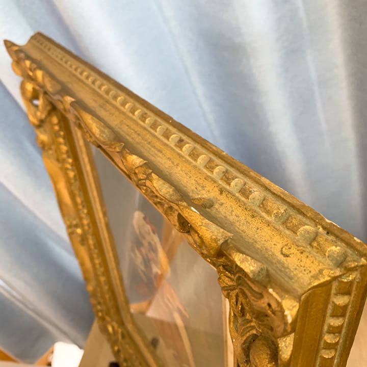 豪華！華族 油絵 人形ドレス ゴールド 額縁 原口 アンティーク
