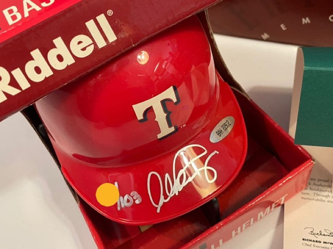 アレックス ロドリゲス 直筆サイン入りミニ・ヘルメット UDA証明書103個限定