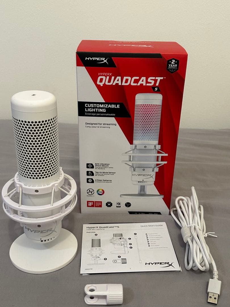 HyperX QuadCastS ホワイト コンデンサーマイク