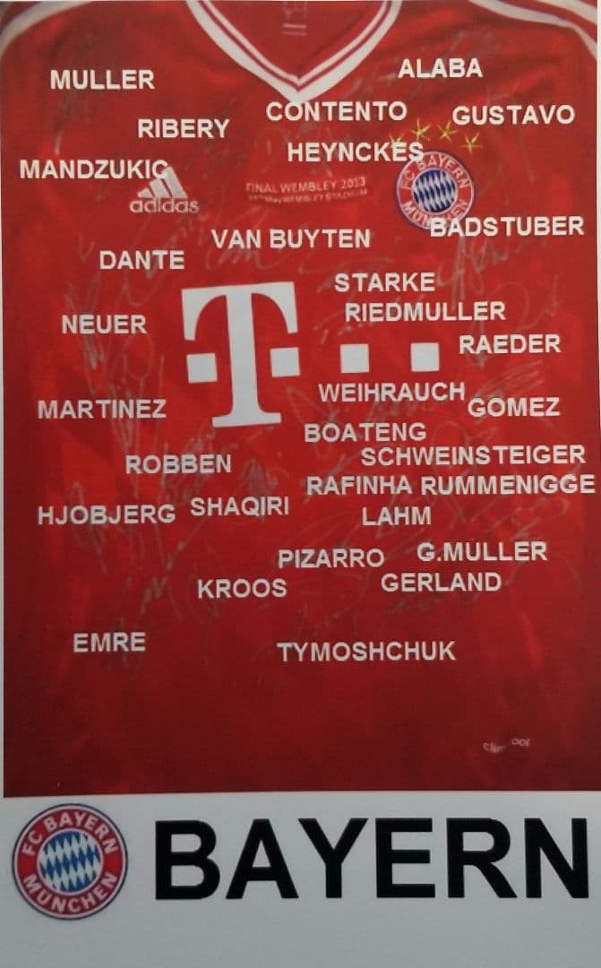 ノイアー　ラーム　ミュラー　リベリー　ロッベン　マリオゴメス　直筆サイン　サイン