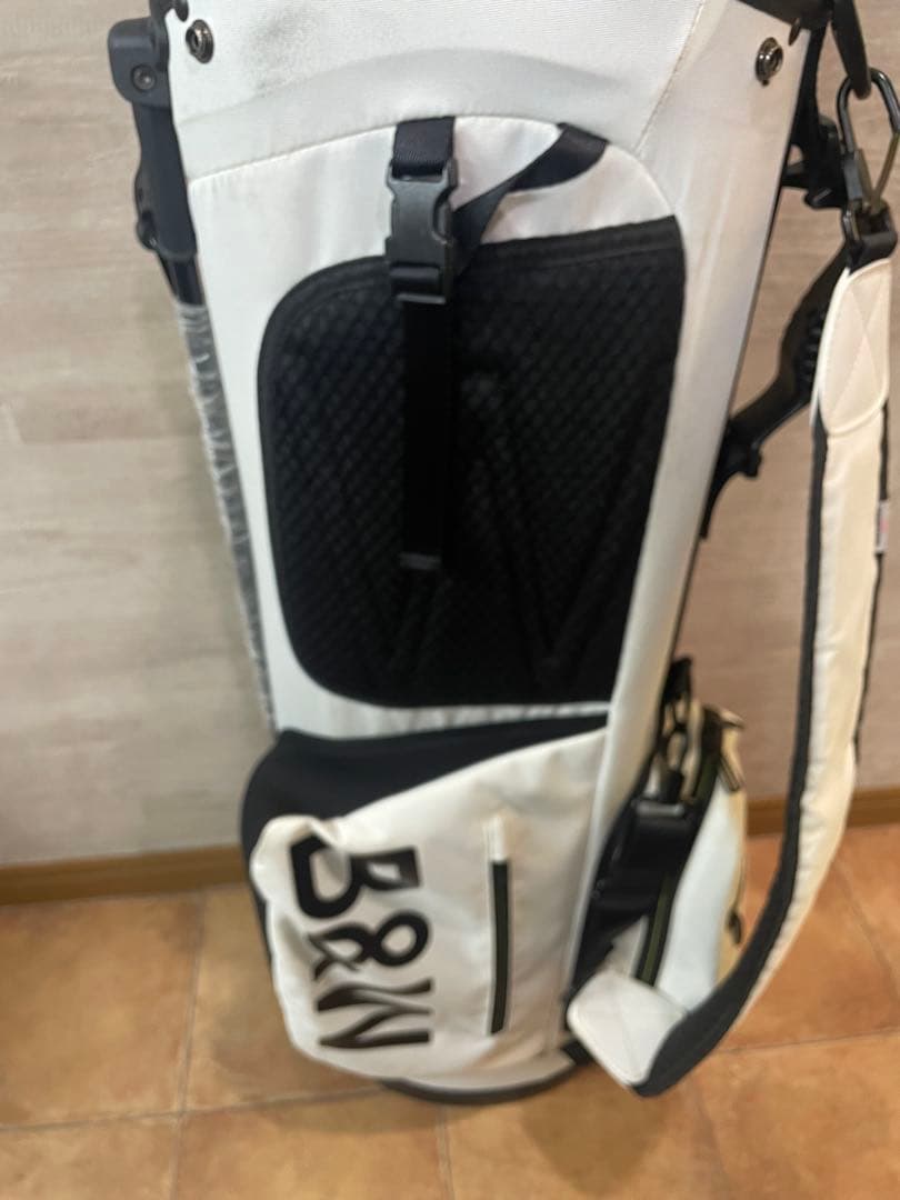 希少ブラック＆ホワイト 軽量 スタンド ゴルフバッグ