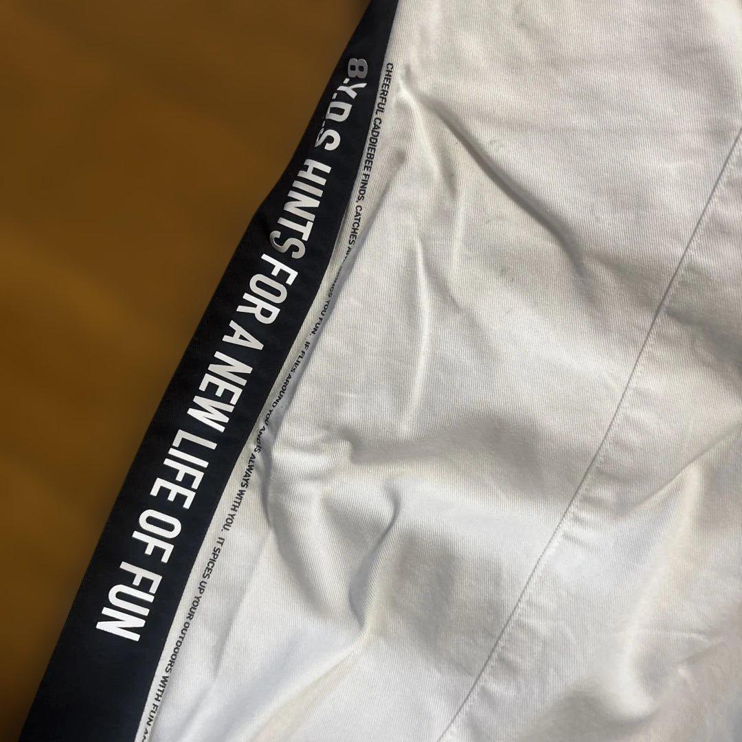 8YARDS ハチヤーズ ストレッチ ゴルフパンツ 白×黒 XL