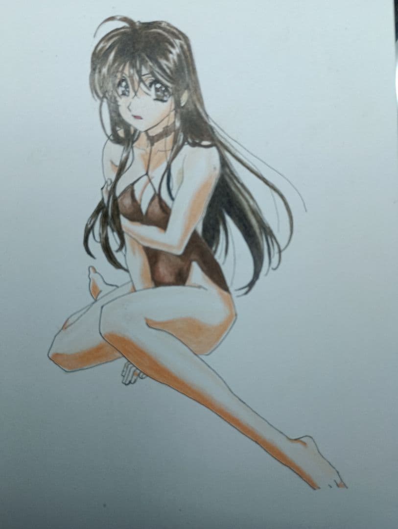 アニメスタイル 女性人物画 水着