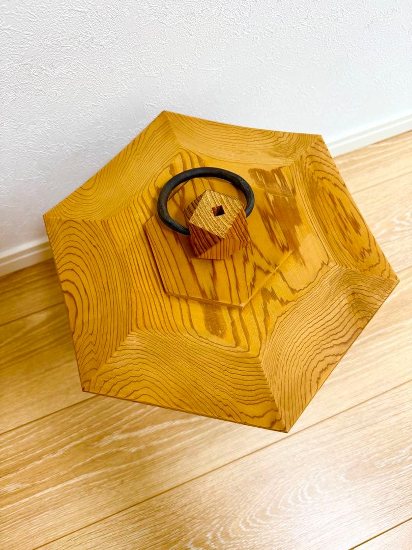 伝統工芸士 小南吉彦 作 春日杉 六角釣燈籠 吊行灯 高34cm