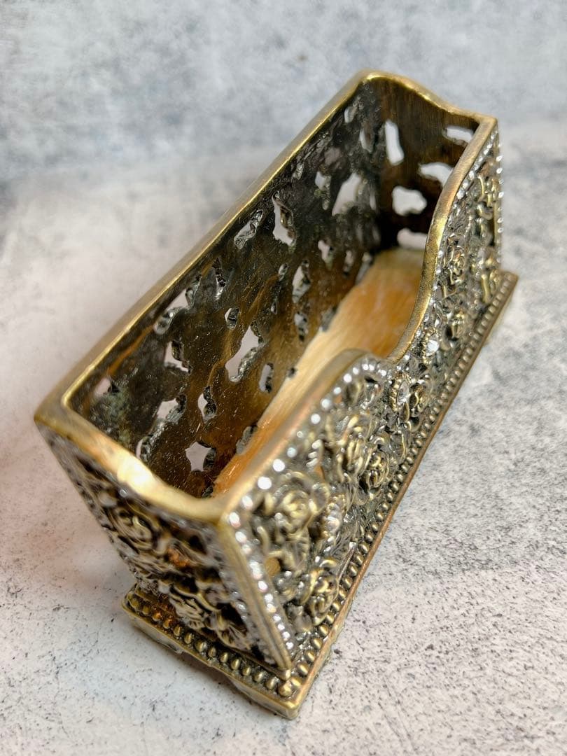 アンティーク　カードスタンド　薔薇