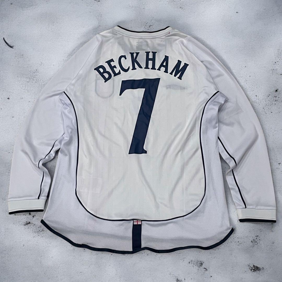 【良品】2002 イングランド代表 ホーム ユニフォーム #7 ベッカム
