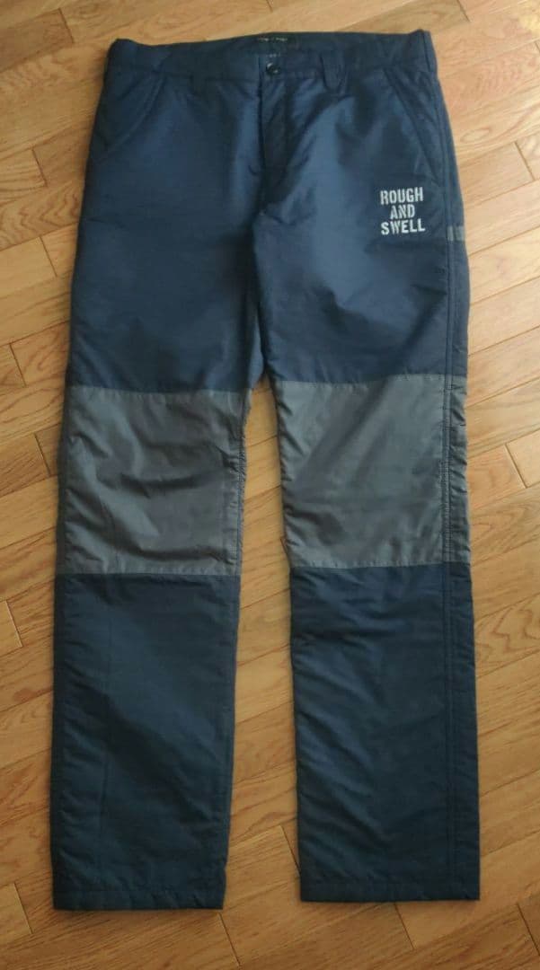 ラフアンドスウェル　パンツ　ネイビー　グレー　L　キルティング