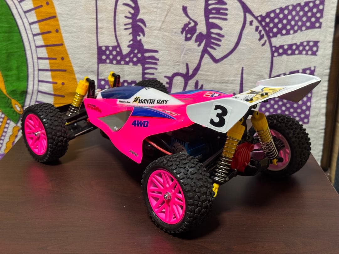 タミヤ4WDレーシングバギー マンタレイ2018オリジナル メカ・OP多数装着車