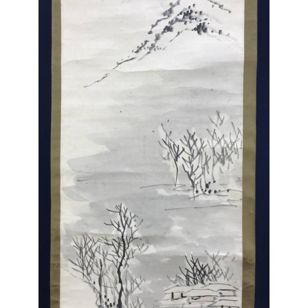 真作/田能村直入/雪景山水図/掛軸/名家伝来/AK-352