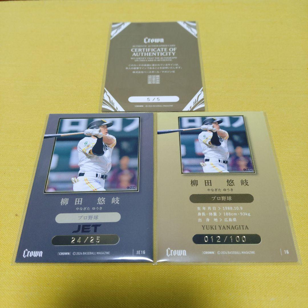 激レア 5/5 柳田悠岐 直筆サインカード&JET他 BBM2024Crown