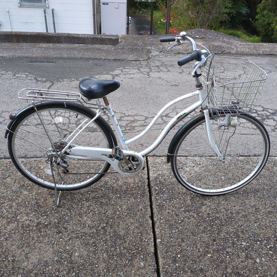 シティサイクル ホワイト 前カゴ・リアキャリア付き