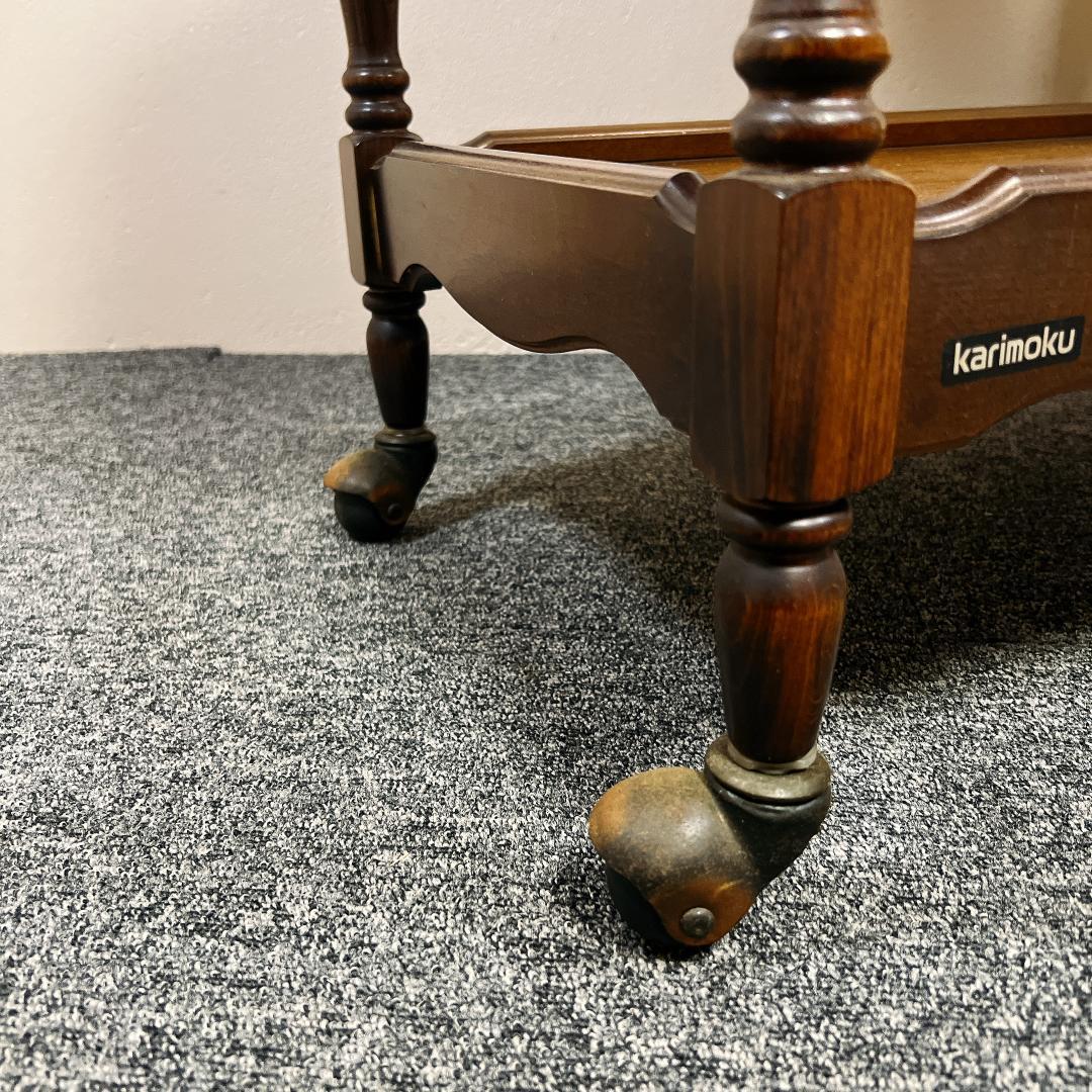 稀少 オールド カリモク ワゴン キッチンワゴン テーブル キャスター付