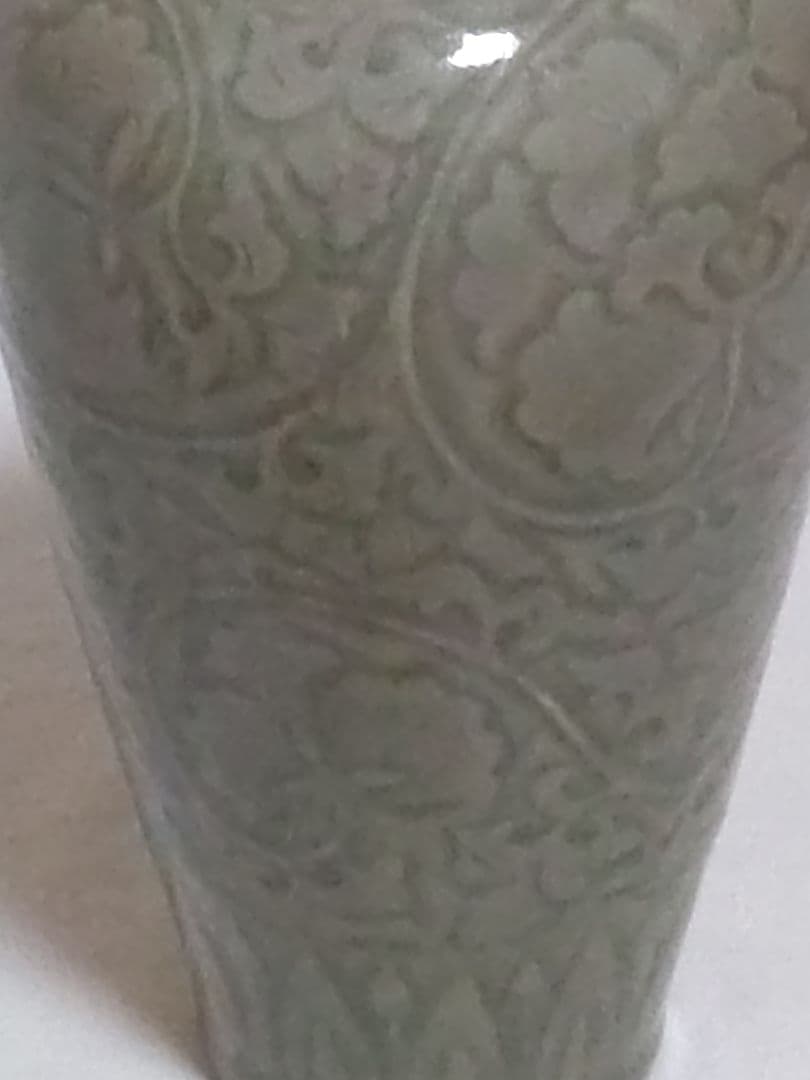 中国美術　古物　骨董　揚州窯　甁　唐草文　写し