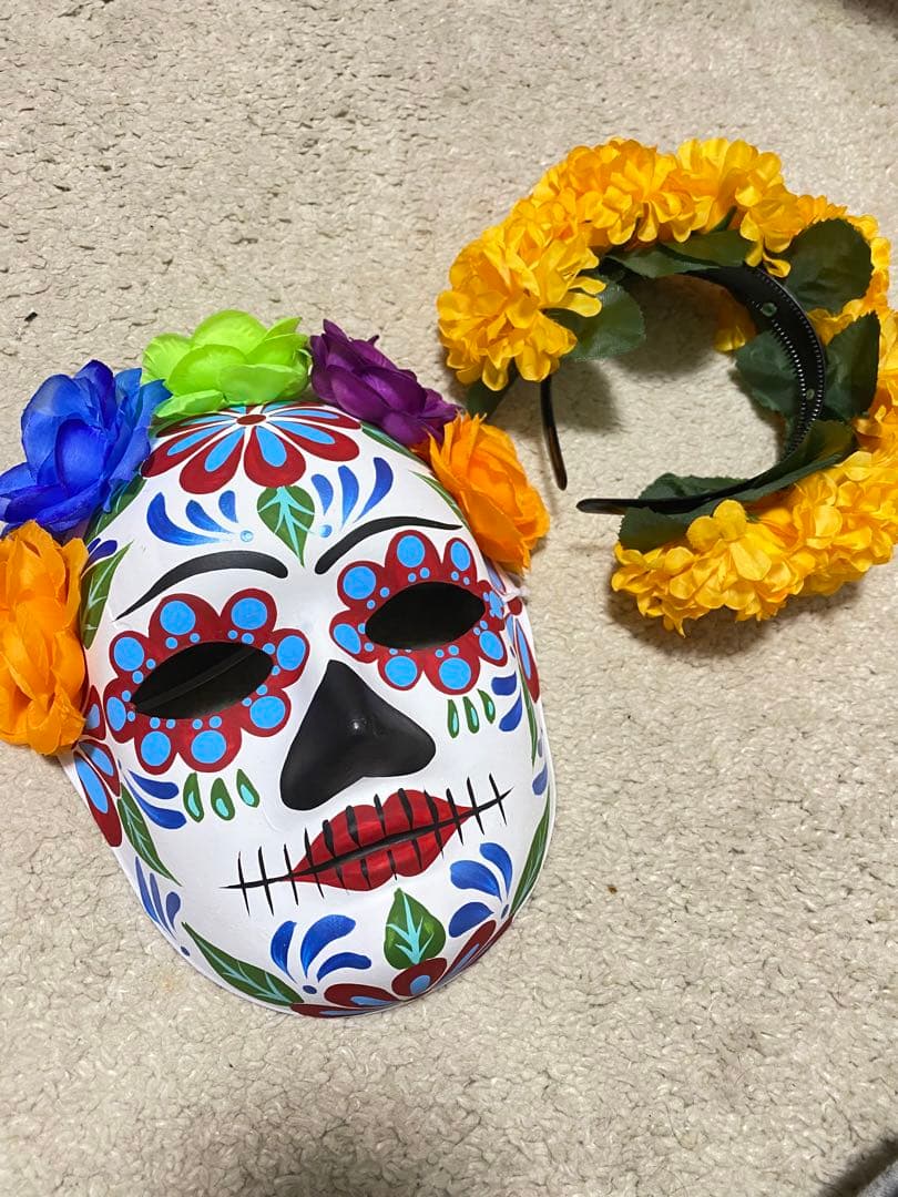 【レア！メキシコ現地品！】リメンバーミー　メキシコ　死者の日　お面　ペイント