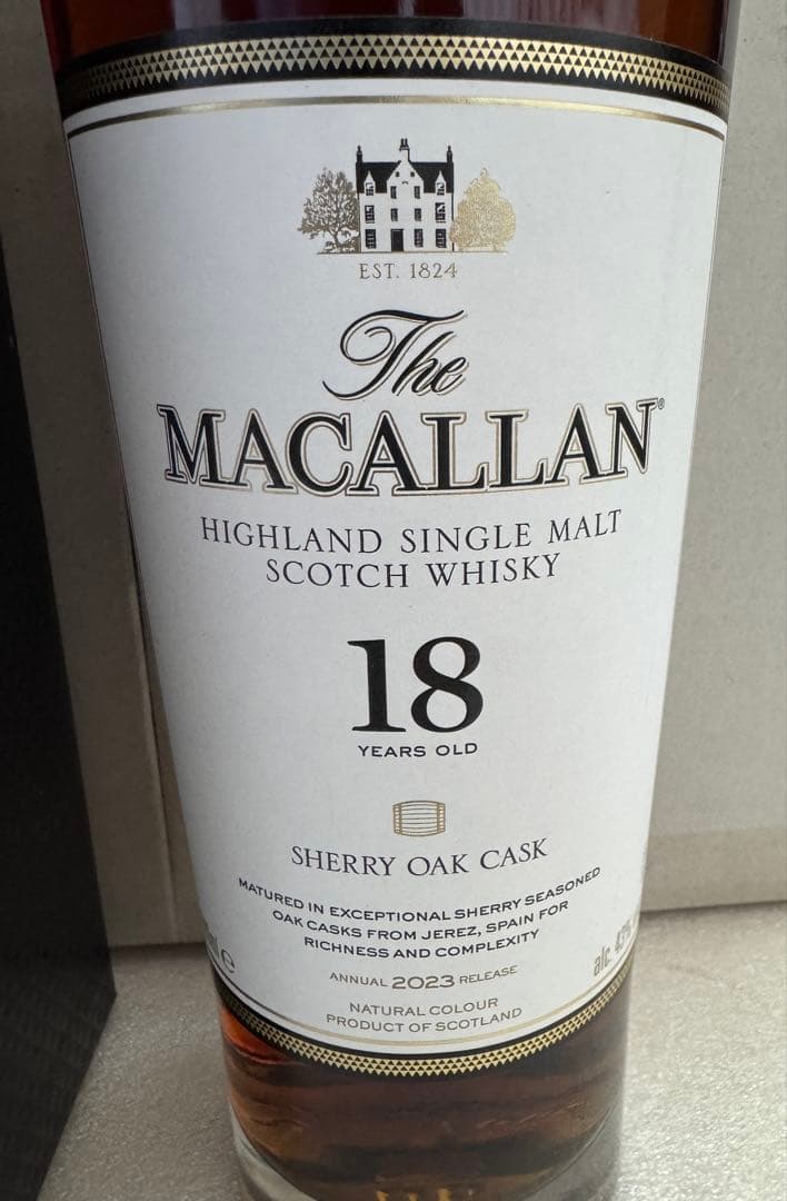The Macallan 18年 シェリーオークカスク 2023