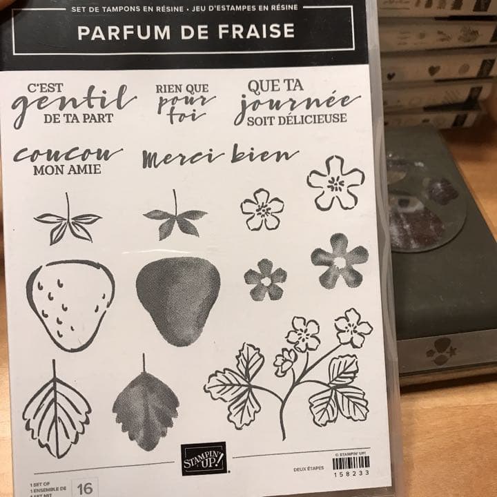 一点限り♡未使用　スタンピンアップ　お洒落なフランス語　いちごのスタンプとパンチ
