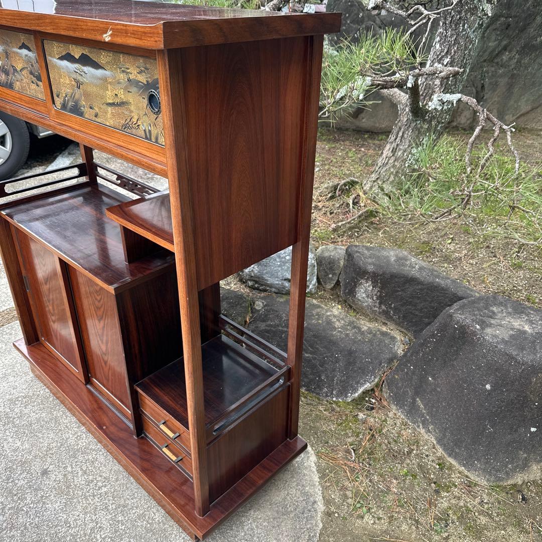 茶棚 茶箪笥 蒔絵 金彩 豪華 金厚塗り 立体感 重厚感 銘：玉水 螺鈿iso※