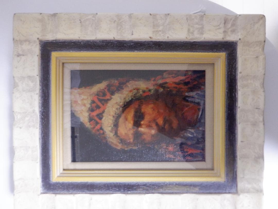 油彩画 原画「クスコの青年」小田和典　作　SMサイズ