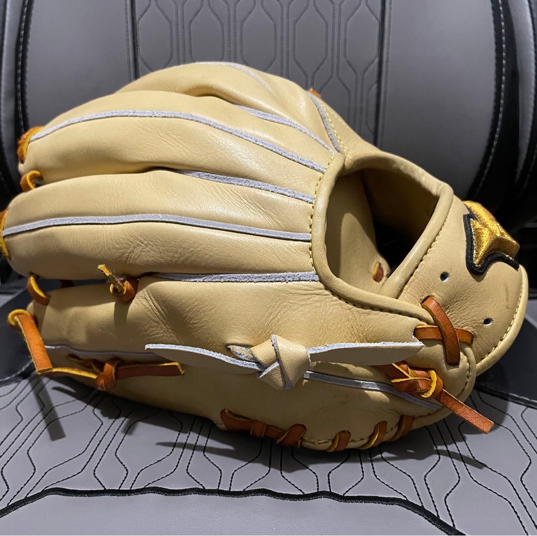 ミズノプロ 硬式内野手用グラブ テネイシャスプロエリート ブロンド レザリオ型付