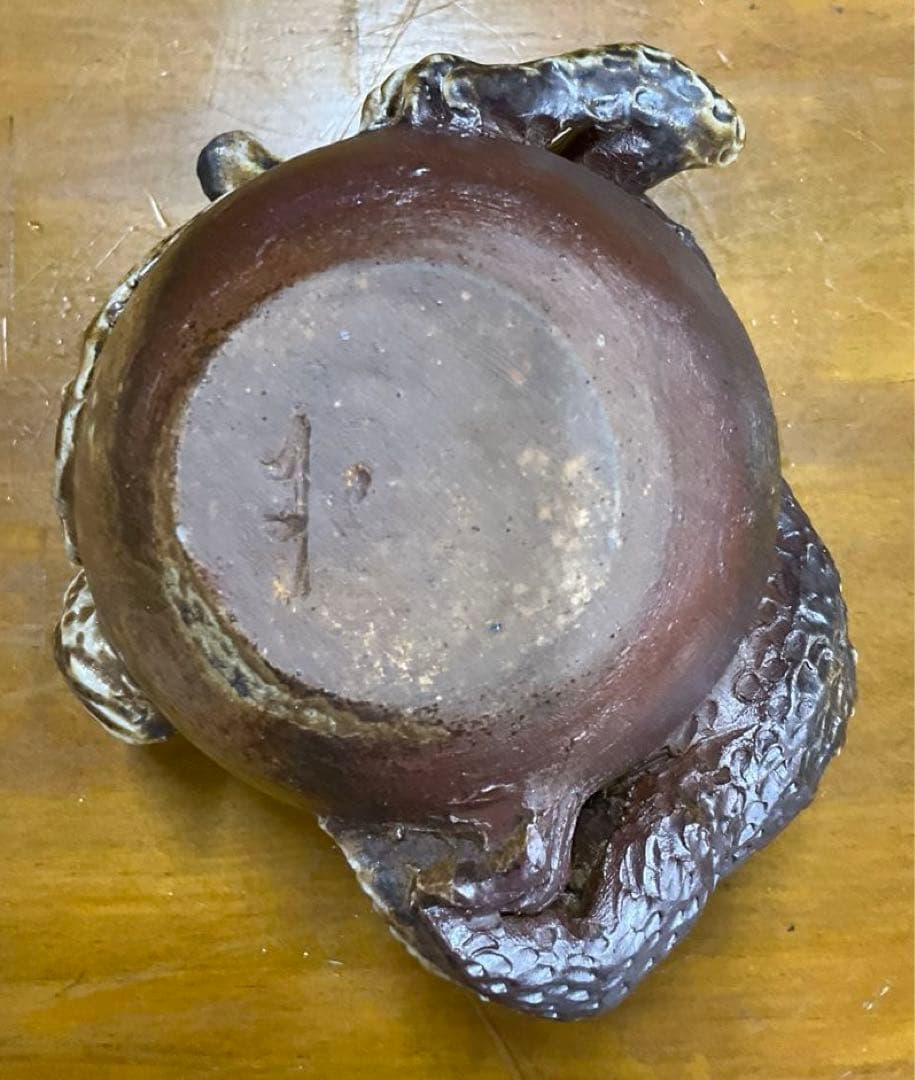 水滴　茶道具　備前焼　龍　石田安弘作　共箱・共布付き