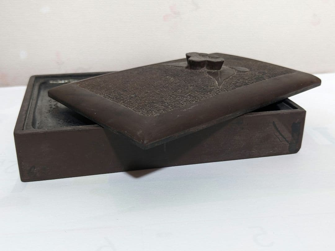 ♦赤間硯 赤間石蓋付き 文房四宝 書道具 コレクション 山口県伝統工芸品 骨董品
