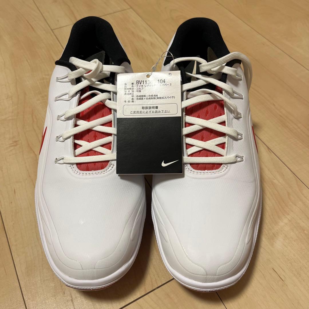 NIKE(ナイキ)ゴルフシューズ　リアクトヴェイパー2 【26.5】　白/赤
