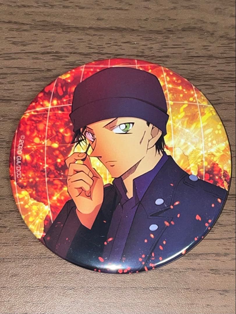 名探偵コナン 緋色の弾丸 赤井秀一 缶バッジ　バッチ　公式　レッド　炎　2020